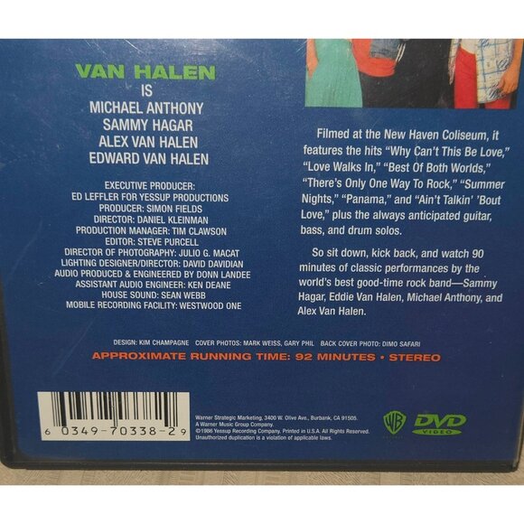 Van Halen - Live Without a Net (DVD, 1987) - Live Concert Film - Sammy Hagar - Picture 4 of 4